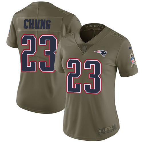 Nike Patriots #23 Patrick Chung Olive Women's Stitched NFL Limited Salute to Service Jersey